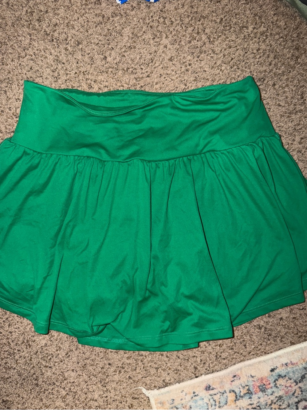 Zenana Outfitters Bright Green Flared Circle Skirt